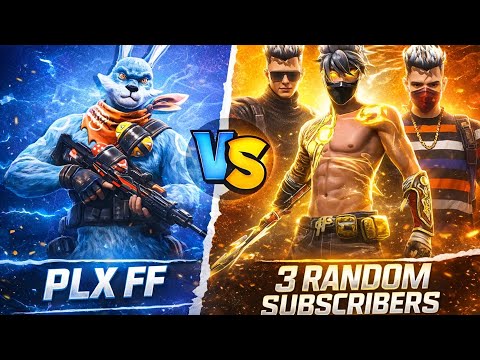 PLX FF vs 3 Random Subscribers 😱 | Full Intense Custom Match | Free Fire