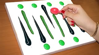Spoon Painting Technique 🥄 Acrylic painting For Beginners ASMR Video