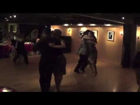 Sebastian Achaval,    Javier Rodriguez,    Fatima Vitale,    Roxana Suarez,    Facundo Piñero,    Vanesa Villalba,    Luis Ramírez,    and  Analía Carreño  are  dancing  to  "  La Cicatriz  "  by  Juan D'Arienzo  at  Taipei Tango Festival  in  2016