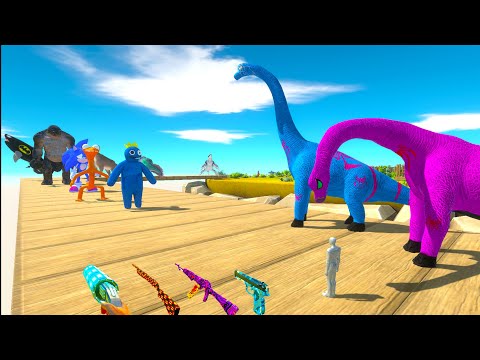 2x BRACHIOSAURUS SPIDERMAN vs T-REX DEATH RUN RESCUE MISSION - ARBS