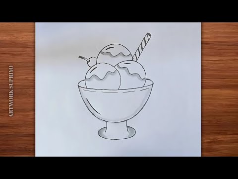 How to draw Cute Ice cream 🍨 | Easy Ice Cream drawing tutorial 