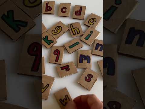 Make an alphabet matching puzzle out of cardboard & velcro! #prek #kidactivities #diymom #playideas