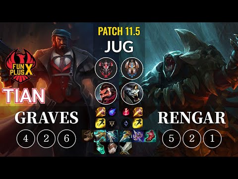 FPX Tian Graves vs Rengar Jungle - KR Patch 11.5