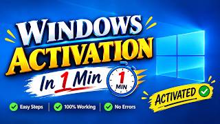 Activate Windows in 1 Minute! 🔥 | Windows 10 & 11 Easy Guide #youtube 