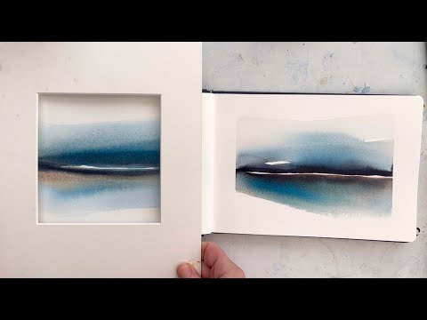 Демонстрация полуабстрактного акварельного пейзажа | Эксперимент с новыми гранулирующими красками