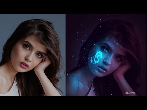 Neon Glow Effect Portrait Photoshop Tutorial