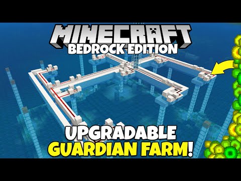Minecraft Bedrock: UPGRADABLE Guardian Farm! Simple/Working! Minecraft 1.21 Tutorial