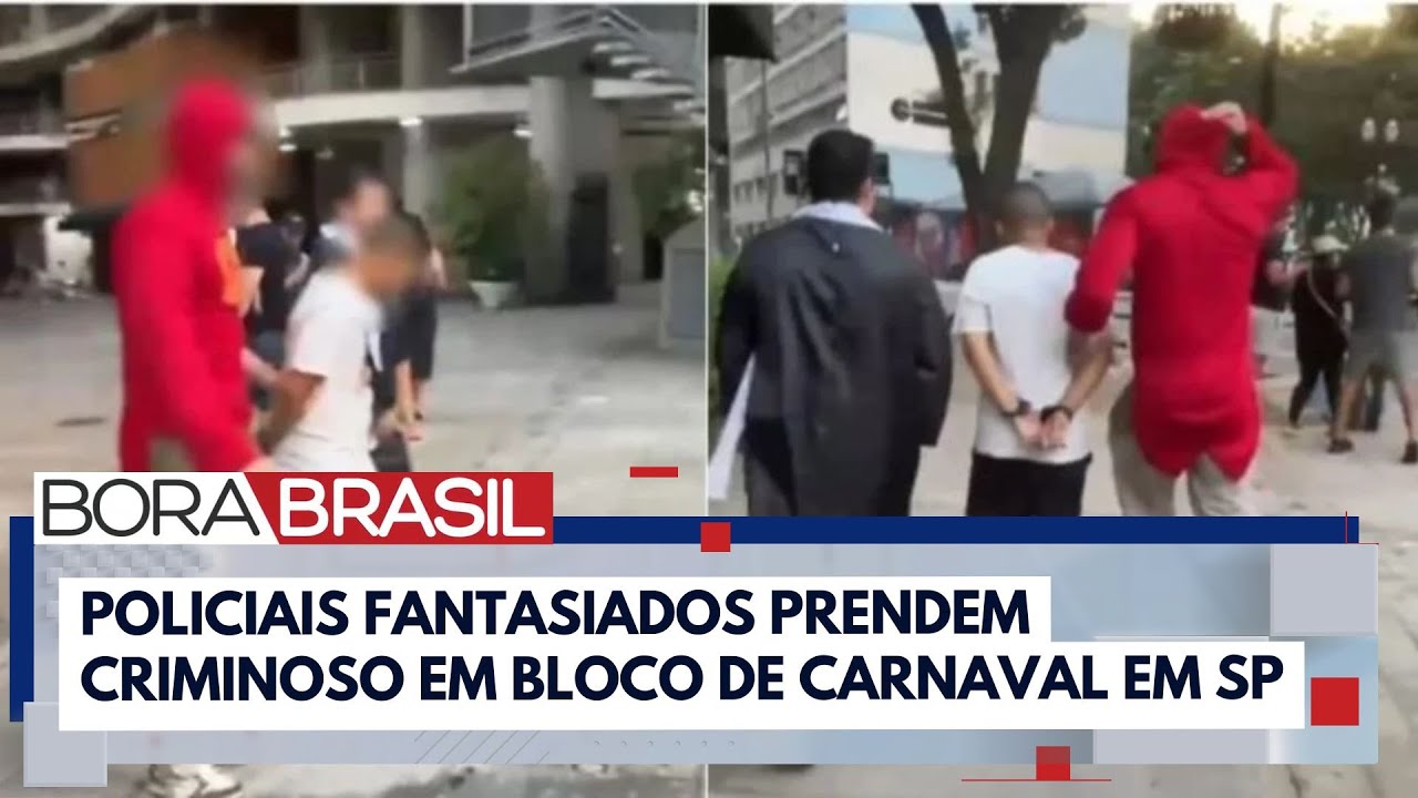 Policiais fantasiados de Chapolin e padre prendem suspeito em bloco de carnaval em SP | Bora Brasil