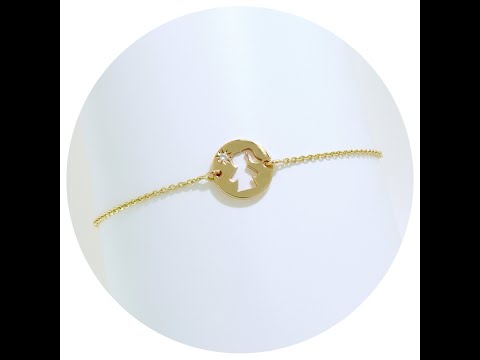 Bratara Lant Aur 14k Silueta Fata & Diamant Natural