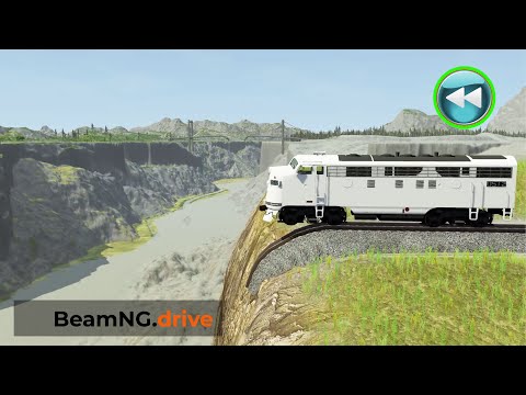 Reverse Trains Vs Cliff Bulge Crashes#26_BeamNG.drive