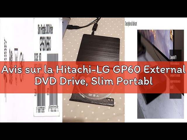 Vídeo relacionado con Hitachi-LG GP60 External DVD Drive, Slim Portable DVD Burner/Writer/Player for Laptop, Windows and Mac OS Compatible, USB 2.0, 8x Read/Write Speed - Silver