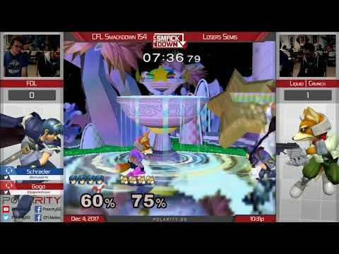 CFL Smackdown 154 Melee - FDL (Marth) vs Liquid | Crunch (Fox) - Losers Semis