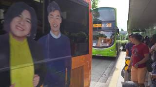 Singapore, double decker bus 518 ride from Orchard Stn/Tang Plaza to aft Bras Basah Stn Exit A