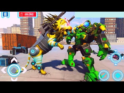 Lion Robot Transform Bike Robot Shooting | Lion Robot City Rescue Mission Android Gameplay