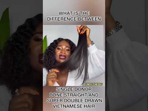 What is the difference between single donor bone straight hair and super double drawn hair #shorts