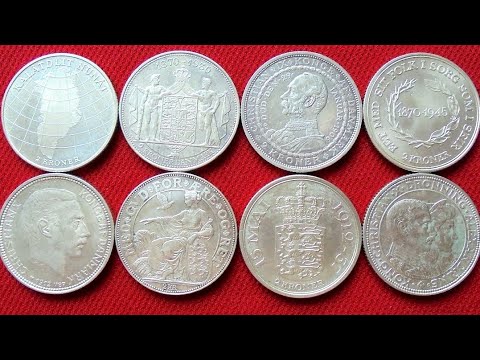 DENMARK Commemorative SILVER 2 KRONOR (1903 - 1953) Дания Серебро Юбилейки