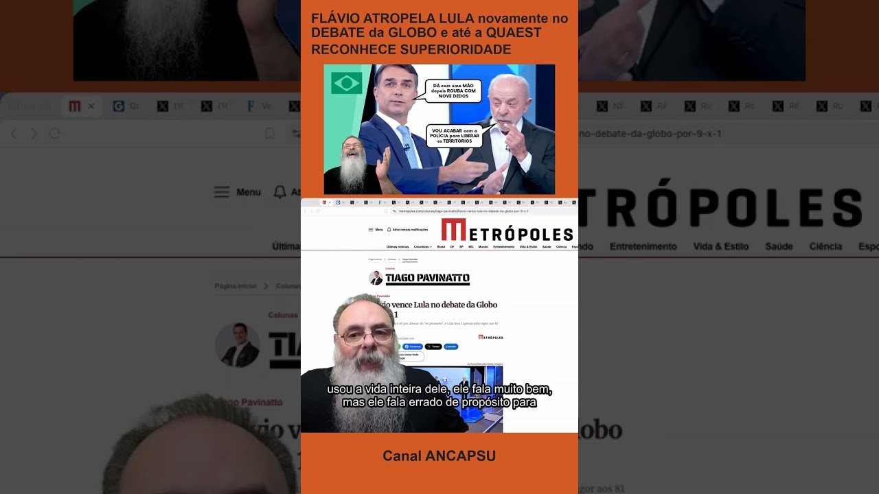 FLÁVIO ATROPELA LULA novamente no DEBATE da GLOBO e até a QUAEST RECONHECE SUPER