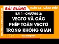 Toán 12 Cánh diều Bài 1: Vectơ và các phép toán vectơ trong không gian | Chương 2