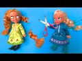 Elsa and Anna toddlers new haircut