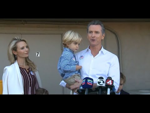 NEWSOM VOTES: Gubernatorial candidate Gavin Newsom talks to reporters after voting