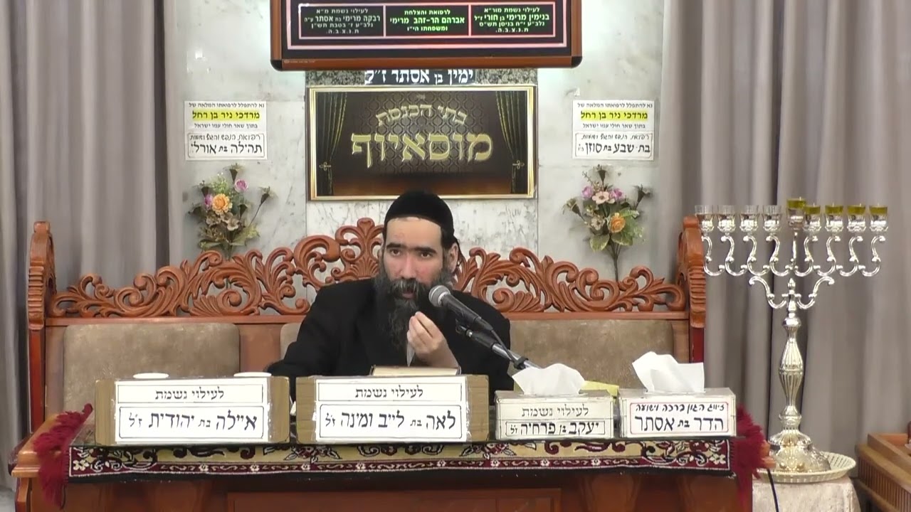 | הרב ישראל שרת | |חנוכה נר רביעי ופרשת מקץ | |בית הכנסת מוסאיוף|