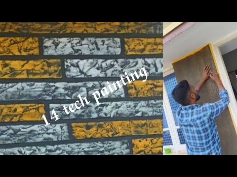 Bricks design texture work# 14 tech painting work more vedios coming soon follow me
