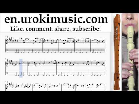 How to Play Recorder (B.) David Guetta Justin Bieber - 2U Tabs Part#2 um-i352