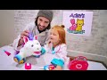 PET CLINIC ROUTINE! Doctor Adley and Dad take care of moms new unicorn with Rainglow Unicorn Vet Set