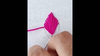 Leaf embroidery design tutorial, basic embroidery stitch, embroidery work