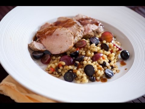 Moroccan Seared Pork Tenderloin with Red Grape Couscous