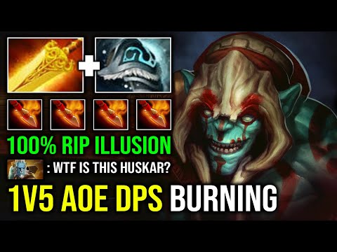 WTF 1v5 AOE Radiance Unlimited Burning Spear Delete PL Illusion Raid Boss Super Tank Huskar Dota 2