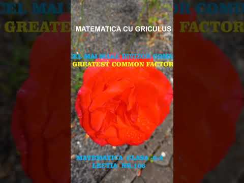 CEL MAI MARE DIVIZOR COMUN.Cl.-6-a.Lectia 106.MATEMATICA CU GRICULUS