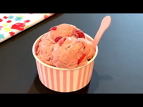 Homemade Strawberry Banana Ice Cream - Easy Ice Cream Recipe Without Ice Cream Machine