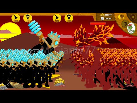 WAR OF GIANT, ARMY VOLTAIC GIANT VS RED ARMY LAVA GIANT | Stick War Legacy Mod | MrGiant777