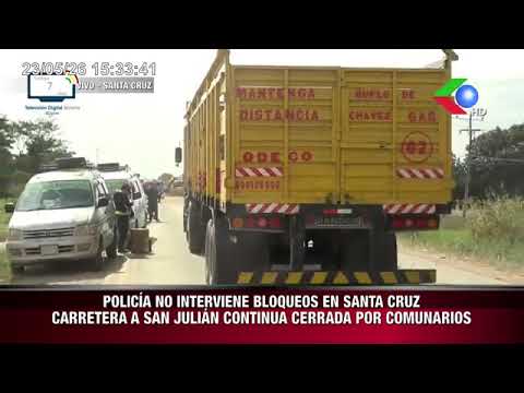 SantaCruz, Carretera a San Julián continúa bloqueada por Comunarios