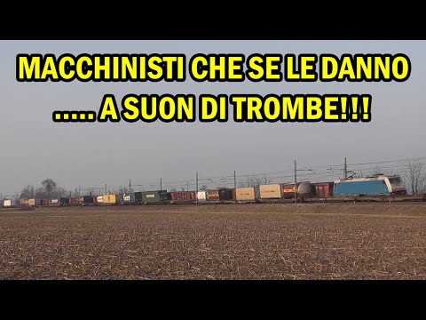 Simpatico e chiassoso saluto tra colleghi macchinisti NordCargo