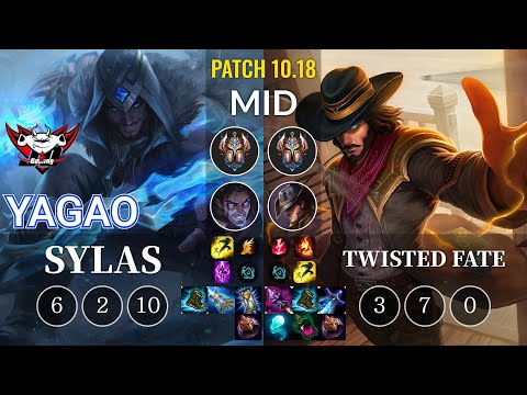 JDG Yagao Sylas vs Twisted Fate Mid - KR Patch 10.18
