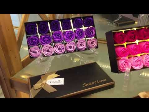 18 rose gradient soap flower