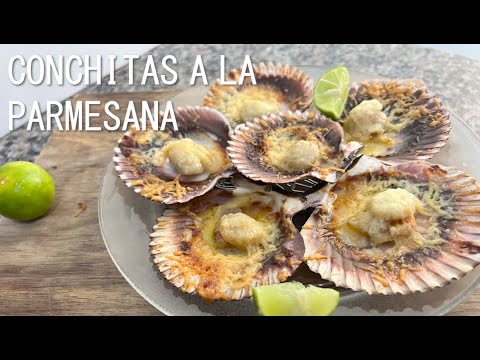 CONCHITAS A LA PARMESANA🧀🧈 | PARMIGIANO SCALLOPS | PERUVIAN SEAFOOD 😋 | SPANISH SUBTITLED