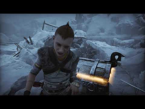 Atreus Tries To Break A Chest In God Of War Ragnarok