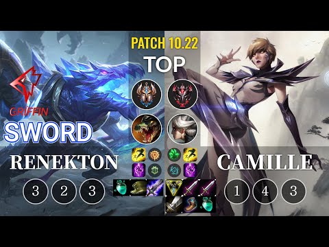 GRF Sword Renekton vs Camille Top - KR Patch 10.22