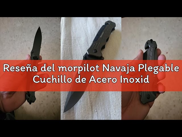 Vídeo relacionado con morpilot Navaja Plegable Cuchillo de Acero Inoxidable con Punta Rompevidrio y Cutter Cinturón Cuchillo Plegable con Mango Acero Inoxidable para Acampar, Picnic, Caza