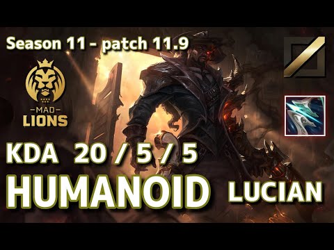 【EUWサーバー/C1】MAD Humanoid ルシアン(Lucian) VS アニー(Annie) MID - Patch11.9 EUW Ranked【LoL/MSI】