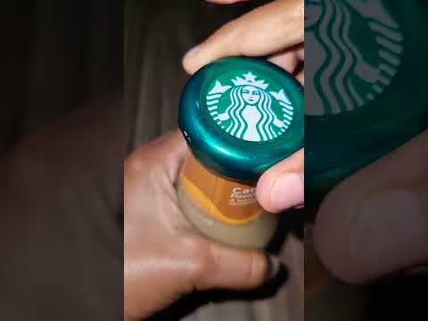 Let's Try STARBUCKS CARAMEL FRAPPUCCINO GLASS BOTTLE #unboxing #asmr #shorts