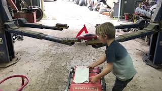 Working on a junkyard car