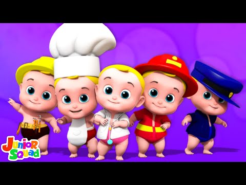 Five Little Babies Jumping on the Bed - Fun Nursery Rhyme & Song for Toddlers