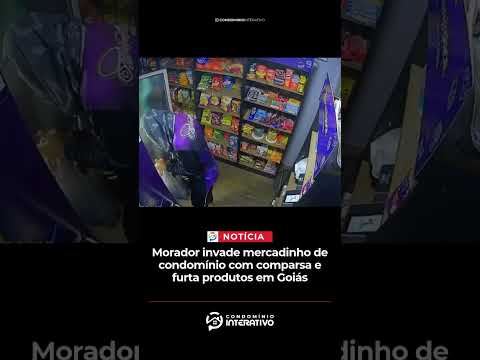 Morador invade mercadinho de condomínio com comparsa e furta produtos em Goiás