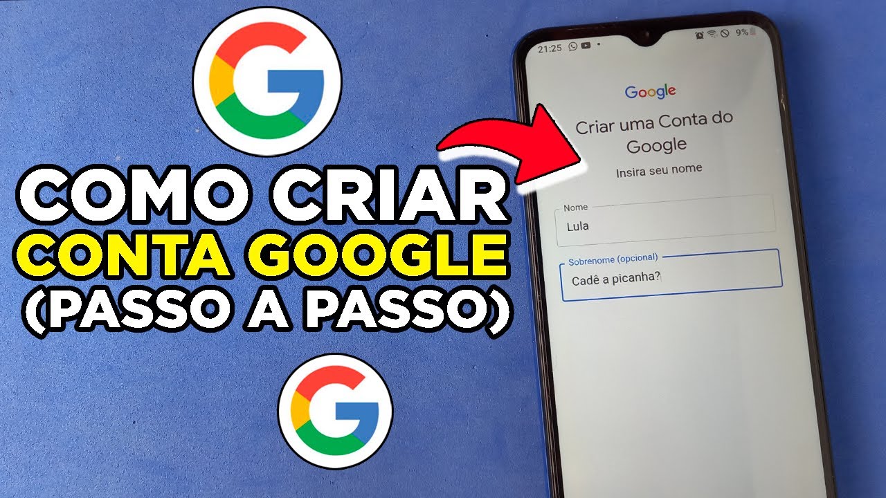 COMO CRIAR UMA CONTA GOOGLE OU GMAIL PELO CELULAR - Rápido e Fácil
