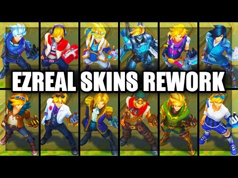 All Ezreal Skins Spotlight Rework 2018 Pulsefire Star Guardian Arcade SSG (League of Legends)