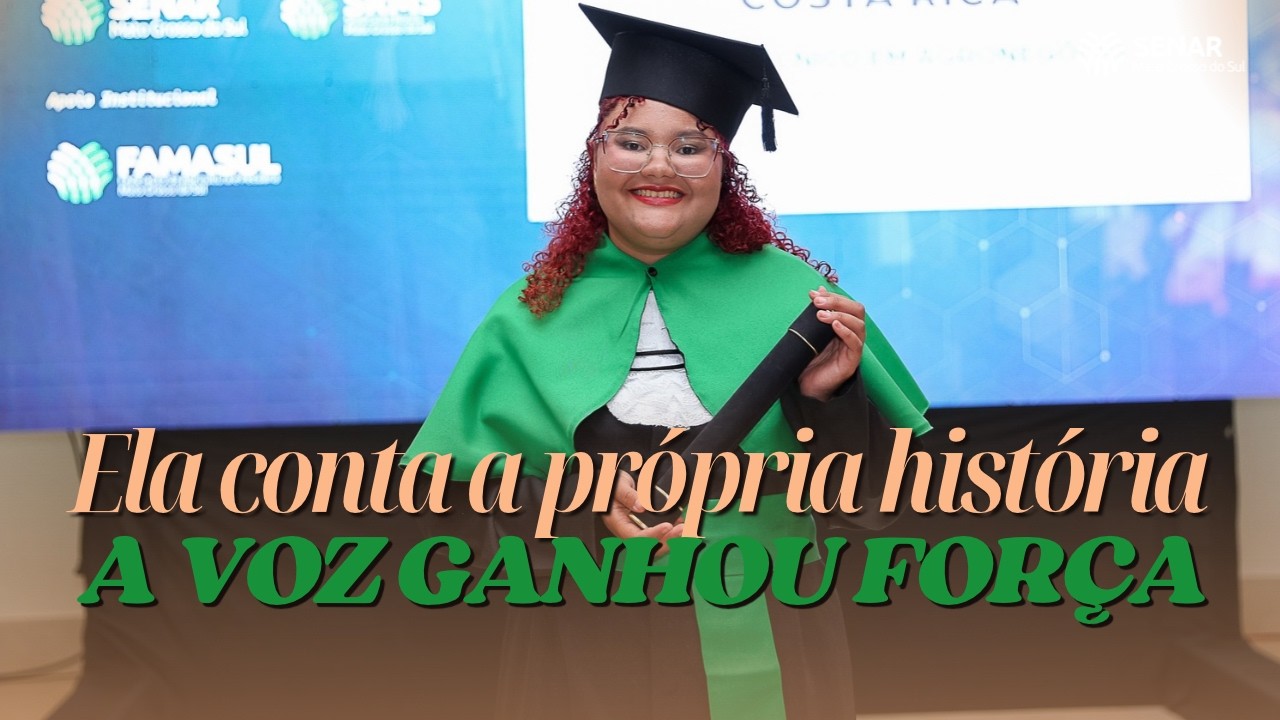 Jovem autista encontra a própria voz e se forma técnica em agronegócio no Senar/MS